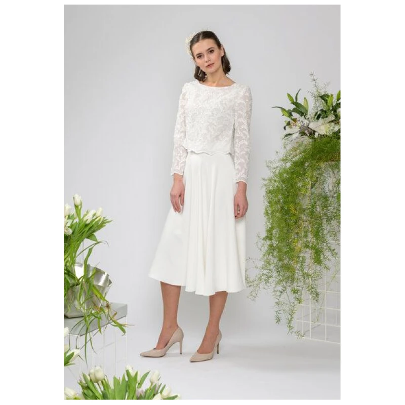 Atelier SNOW langärmliges Brauttop Lily