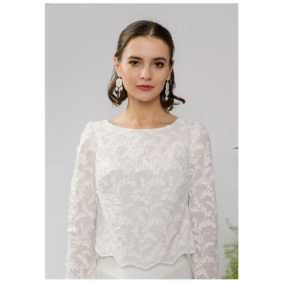 Atelier SNOW langärmliges Brauttop Lily