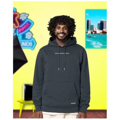 Athleez "EXPLORE WITHOUT LIMITS" Heavy Hoodie - 100% Bio-Baumwolle - 0% Polyester