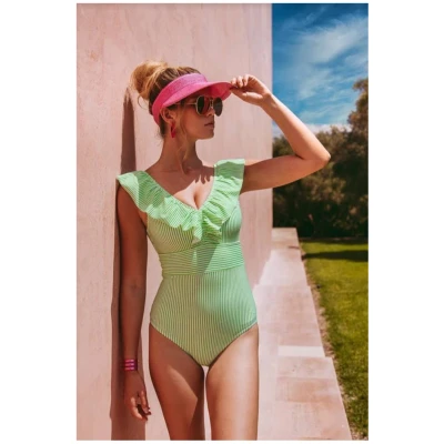 Averie Damen vegan Badeanzug Layla Retro Grün