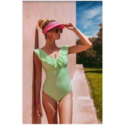 Averie Damen vegan Badeanzug Layla Retro Grün
