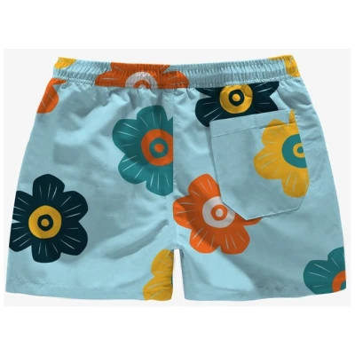 Averie Herren vegan Badeshorts Manzur By Arlo Flower Print On Blau