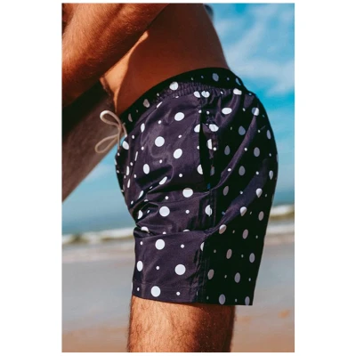 Averie Herren vegan Badeshorts Nolan By Arlo Prussian Polkadots Dunkelblau
