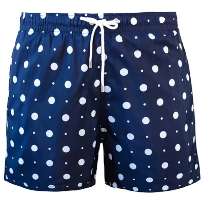 Averie Herren vegan Badeshorts Nolan By Arlo Prussian Polkadots Dunkelblau