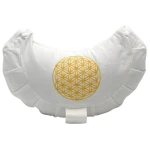BAGHI Bio Meditationskissen Blume-des Lebens Bestickung weiß/ gold