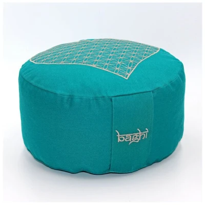 BAGHI Bio Meditationskissen rund Herz-Blume-des-Lebens