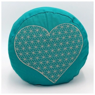 BAGHI Bio Meditationskissen rund Herz-Blume-des-Lebens
