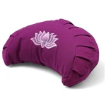 BAGHI Meditationskissen Halbmond kräftige Farben mit Lotus Bestickung im Farbverlauf Bio-Baumwolle kbA