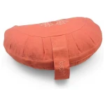 BAGHI Meditationskissen Halbmond pastellige Farben Lotus Bestickung - aus Bio-Baumwolle kbA zertifiziert Sitzhöhe 14 cm