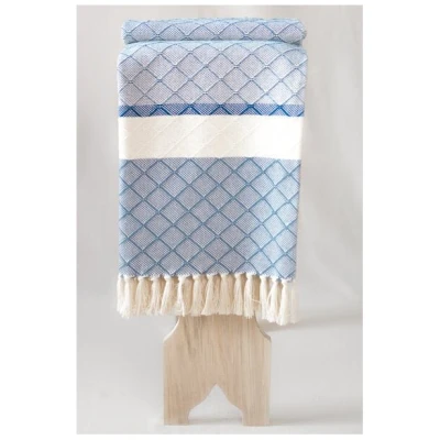 BAGHI Plaid aus recycelter Baumwolle von Hand gewebt