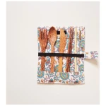 BAGHI Reise Besteckset Coco/Bamboo 6-teilig in Bio-Baumwolltasche
