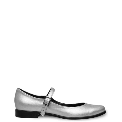 BOHEMA Damen vegan Ballerinas Mary Jane Pumps Silber