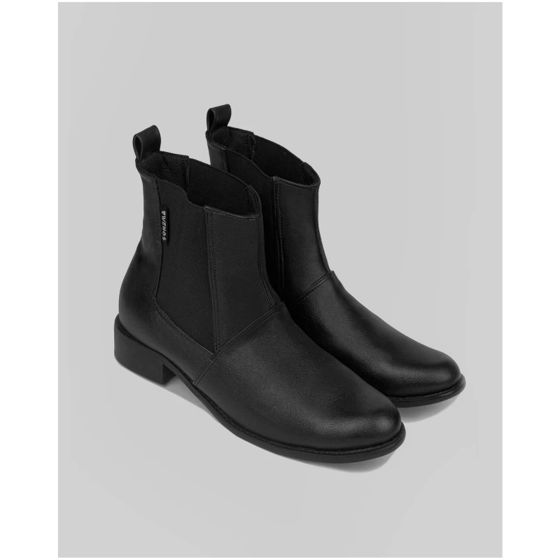 BOHEMA Damen vegan Chelsea Boots Nr. 2 Schwarz