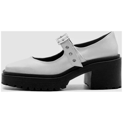 BOHEMA Damen vegan Squared Pumps Weiß
