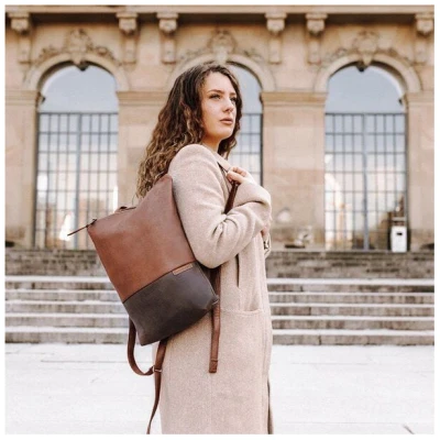 BOWLEANIES TASCHEN City Rucksack aus Lederfaserstoff