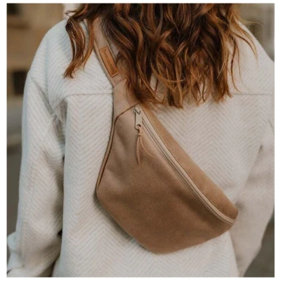 BOWLEANIES TASCHEN Große XXL Gürteltasche aus Lederfaserstoff