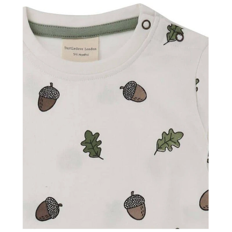 Baby Langarm Schlafanzug/ Strampler *Acorn* Bio Baumwolle | Turtledove London