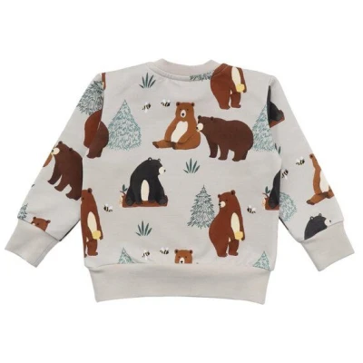 Baby Langarmshirt Bio Baumwolle beige - Walkiddy Baby Bears Sweatshirt 95% Baumwolle, GOTS-zertifiziert, nachhaltig und umweltfreundlich.