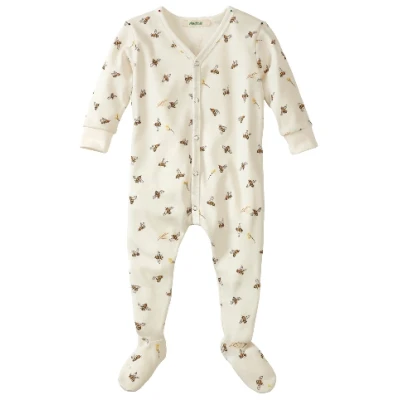 Baby-Strampler Langarm aus reiner Bio-Baumwolle, kokos bedruckt 50/56
