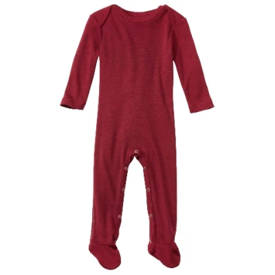Baby-Strampler aus Merinowolle mit Bio-Seide, rubin 50/56