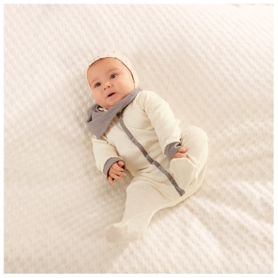 Baby-Strampler mit Langarm, natur 50/56