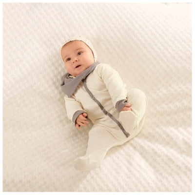 Baby-Strampler mit Langarm, natur 50/56