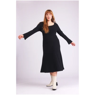 Baìge the Label Damen vegan Langes Kleid Birdie Schwarz
