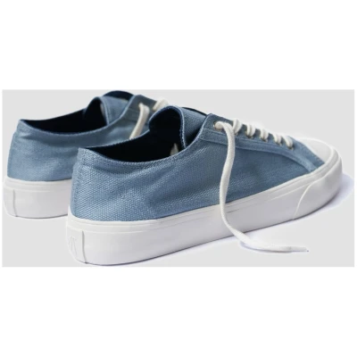 Bamburista Herren vegan Niedrig Sneaker Herren Grasshopper Kawasemo Denim Blau
