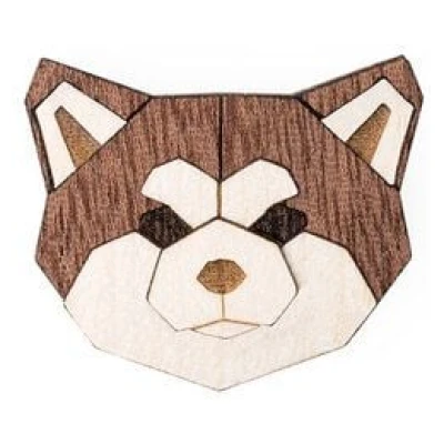 BeWooden Brosche aus Holz "Akita Inu" | Mode Schmuck