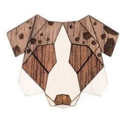 BeWooden Brosche aus Holz "Australian Shepherd Dog" | Mode Schmuck