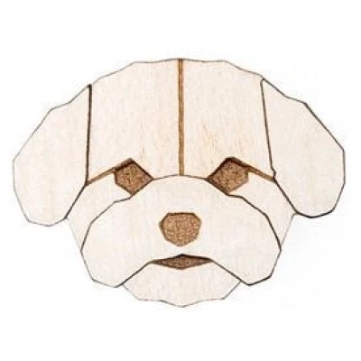 BeWooden Brosche aus Holz "Bichon Frise" | Mode Schmuck