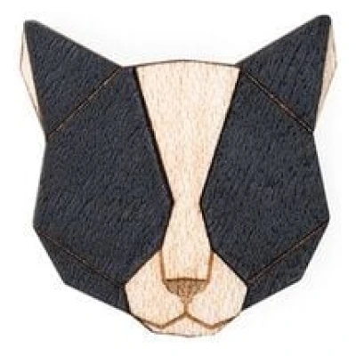BeWooden Brosche aus Holz "Black Cat" | Mode Schmuck