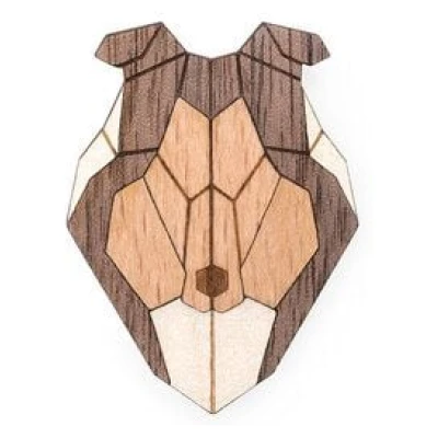 BeWooden Brosche aus Holz "Collie" | Mode Schmuck