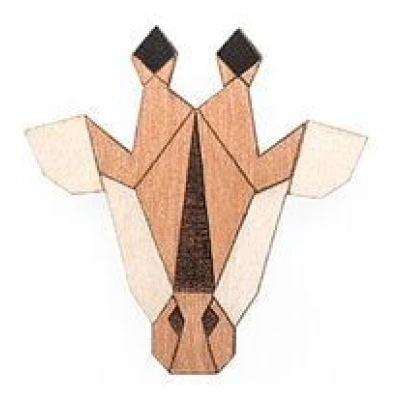BeWooden Brosche aus Holz - Giraffe | Mode Schmuck