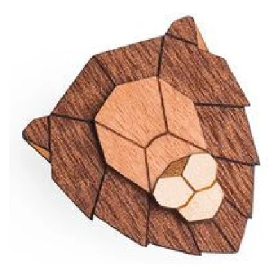 BeWooden Brosche aus Holz | Löwe Motiv - "Lion Brooch" | Mode Schmuck