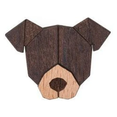BeWooden Brosche aus Holz "Pit Bull Terrier | Mode Schmuck
