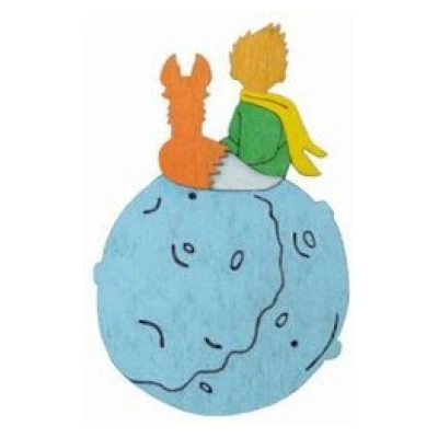 BeWooden Brosche aus Holz Prince and Fox - der kleine Prinz | Mode Schmuck
