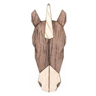 BeWooden Brosche aus Holz "Unicorn Brooch"