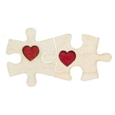 BeWooden Broschen aus Holz für Paare | Mode Schmuck | Puzzle