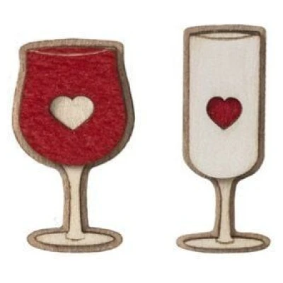 BeWooden Broschen aus Holz für Paare | Mode Schmuck | Rot- und Weisswein