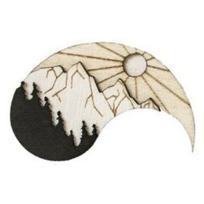BeWooden Broschen aus Holz für Paare | Mode Schmuck | Tag und Nacht