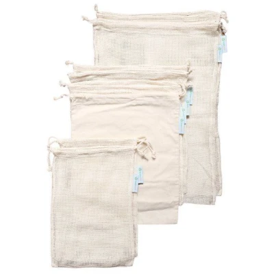 Beewise Wiederverwendbare Netzbeutel 8er Set aus Bio-Baumwolle