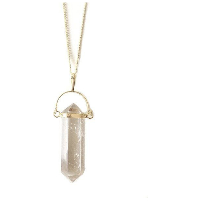 Bergkristall Halskette in Pendelform von Crystal and Sage