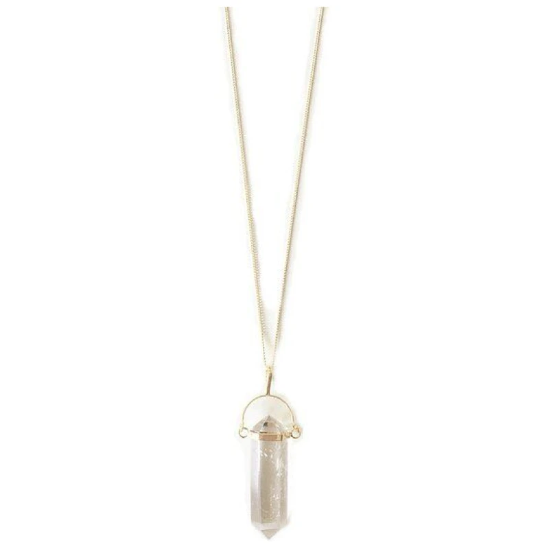 Bergkristall Halskette in Pendelform von Crystal and Sage