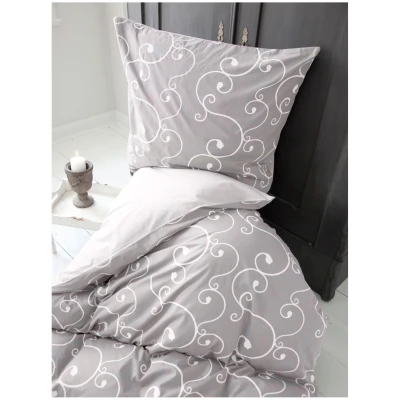 Bettwäsche zum Wenden Bio-Baumwolle Ornament Bettbezug 135 x 200 cm, Kissen 80 x 80 cm