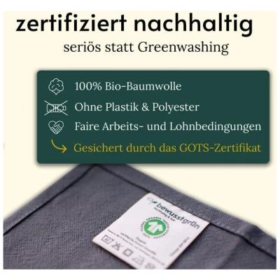 BewusstGrün 12 Faire & Nachhaltige Stoffservietten + Faltanleitungen I Bio-Baumwolle I 45x45 cm