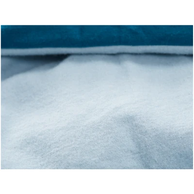 Biber Bettwäsche zum Wenden Bio-Baumwolle blau Bettbezug 135 x 200 cm, Kissen 80 x 80 cm