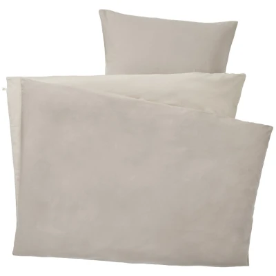 Biber Bettwäsche zum Wenden Bio-Baumwolle grau Bettbezug 135 x 200 cm, Kissen 80 x 80 cm