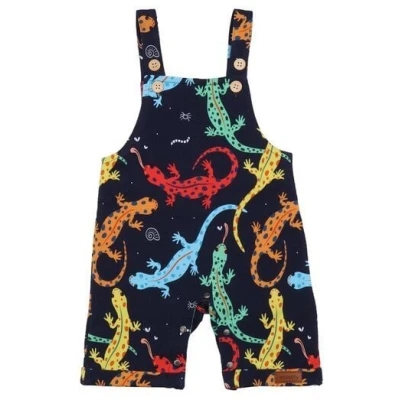 Bio Strampler Baby Dunkelblau - Walkiddy Farbige Salamander aus Bio-Baumwolle, ärmelloses Design, hautfreundlich, GOTS-zertifiziert, nachhaltig produziert.