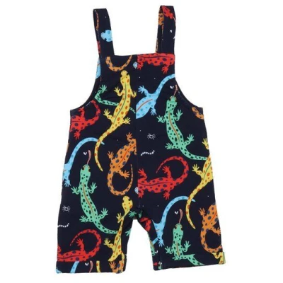 Bio Strampler Baby Dunkelblau - Walkiddy Farbige Salamander aus Bio-Baumwolle, ärmelloses Design, hautfreundlich, GOTS-zertifiziert, nachhaltig produziert.